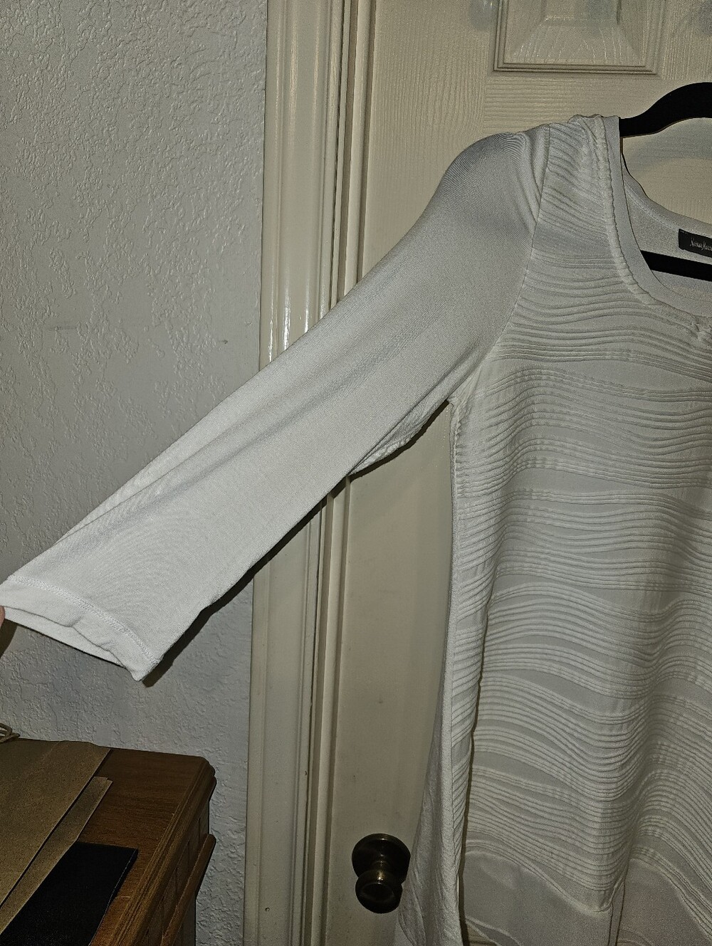 Love Tree Ivory Wave-Textured Tunic Top - Picture 5 of 7